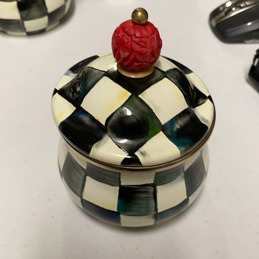 Mackenzie Child’s Courtly Check Lidded Sugar Bowl